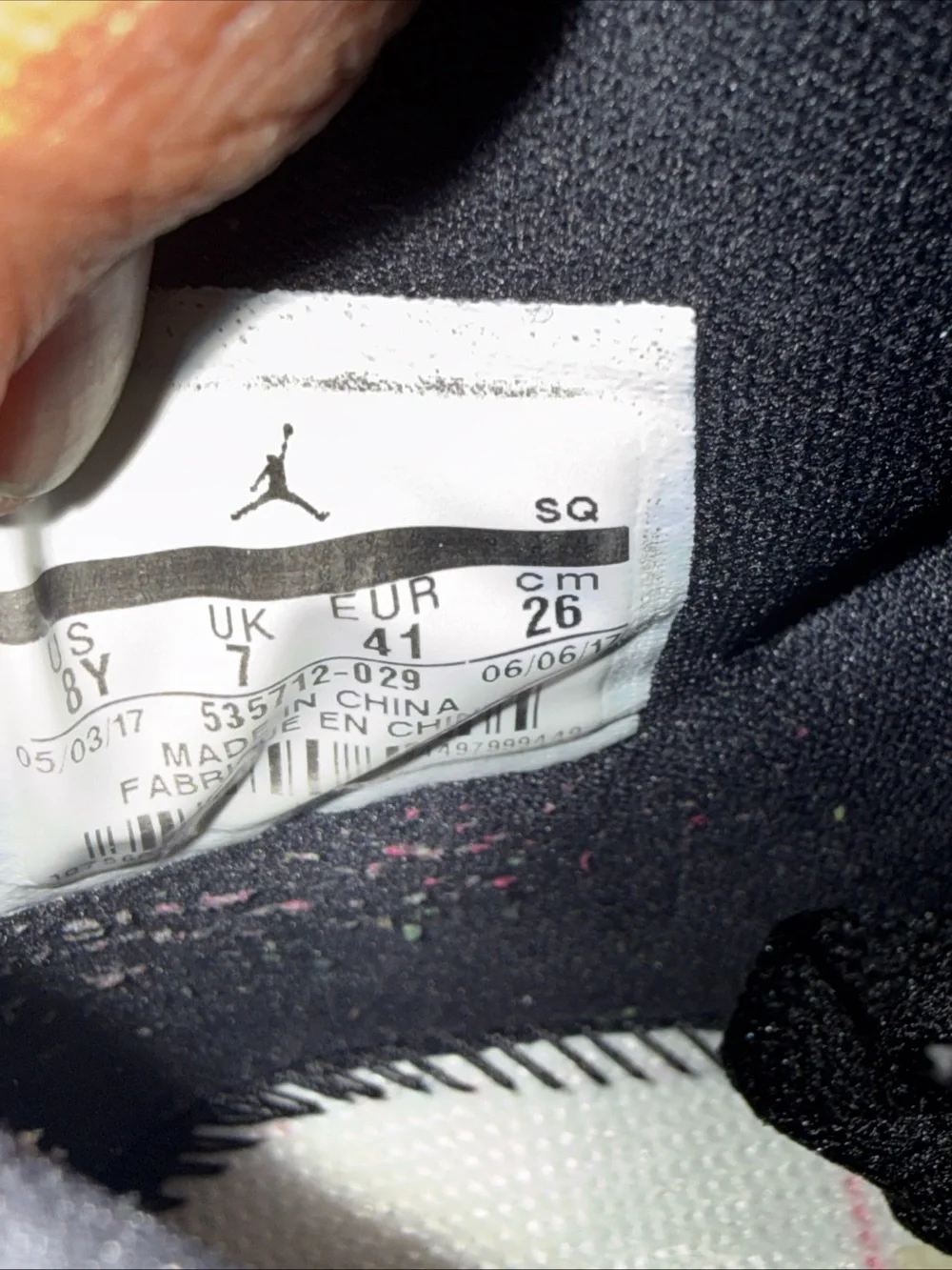 Jordan authentic size